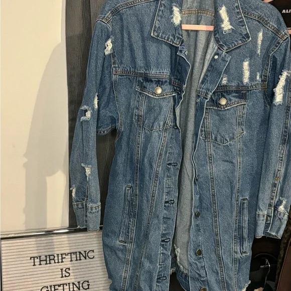 Distressed Denim Jacket - Picture 2 of 9